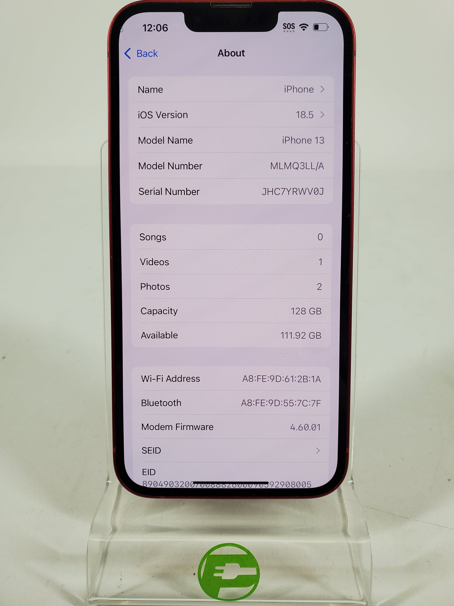 Unlocked Apple iPhone 13 128GB RED MLMQ3LL/A