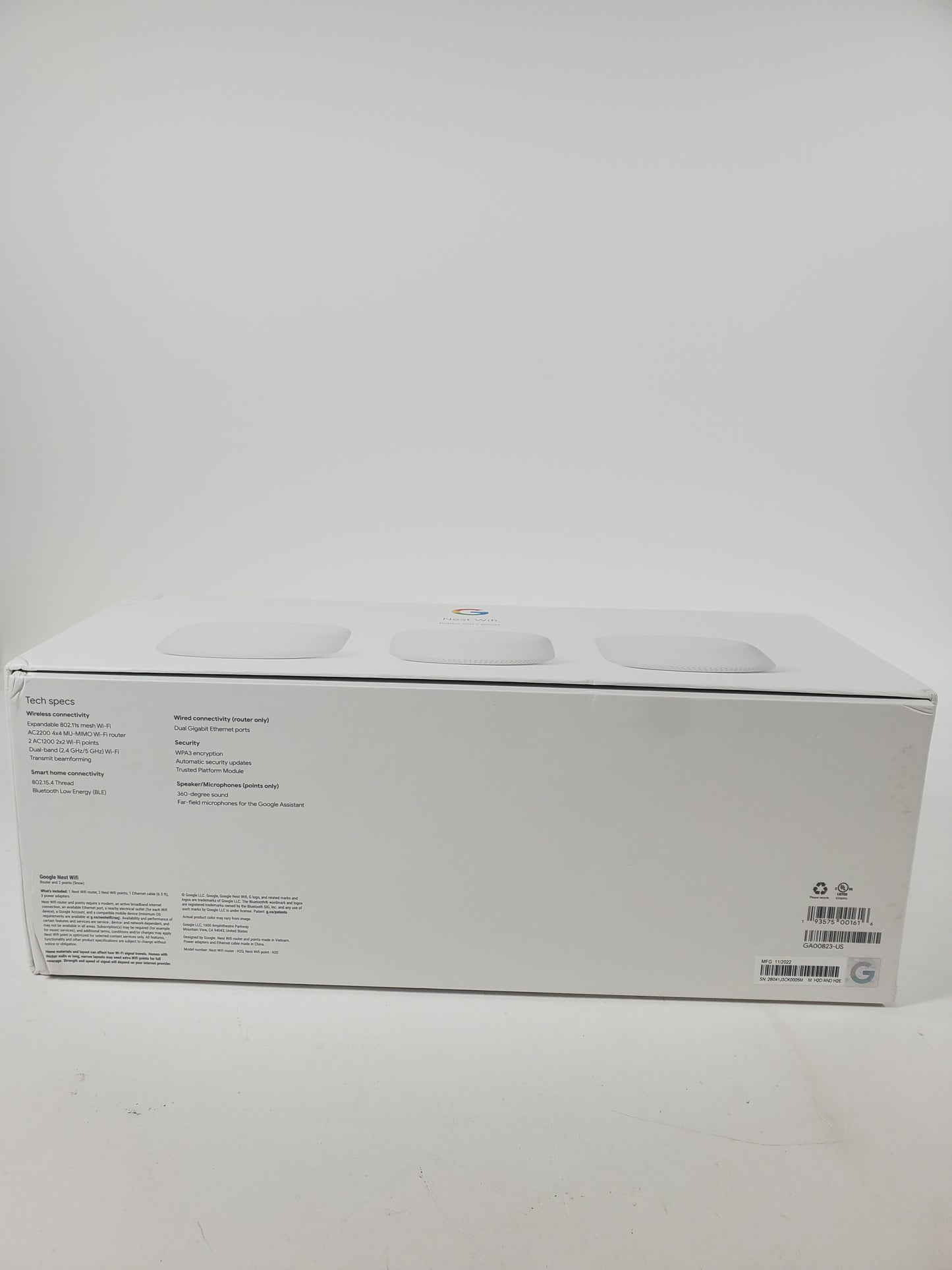 Google Nest Wifi Nest Wi-Fi System GA00823‑US