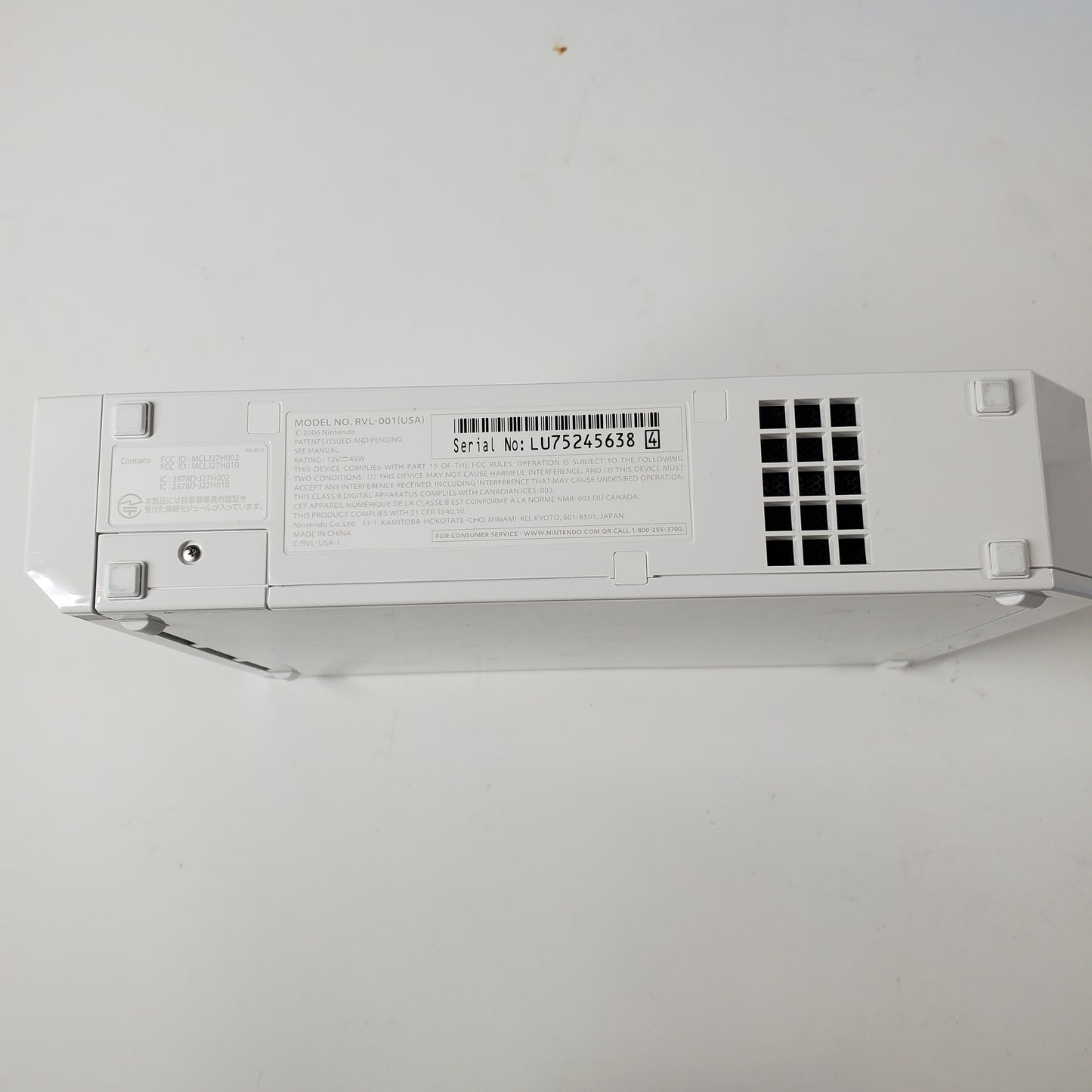 Nintendo Wii Console Gaming System Only RVL-001 Arctic White