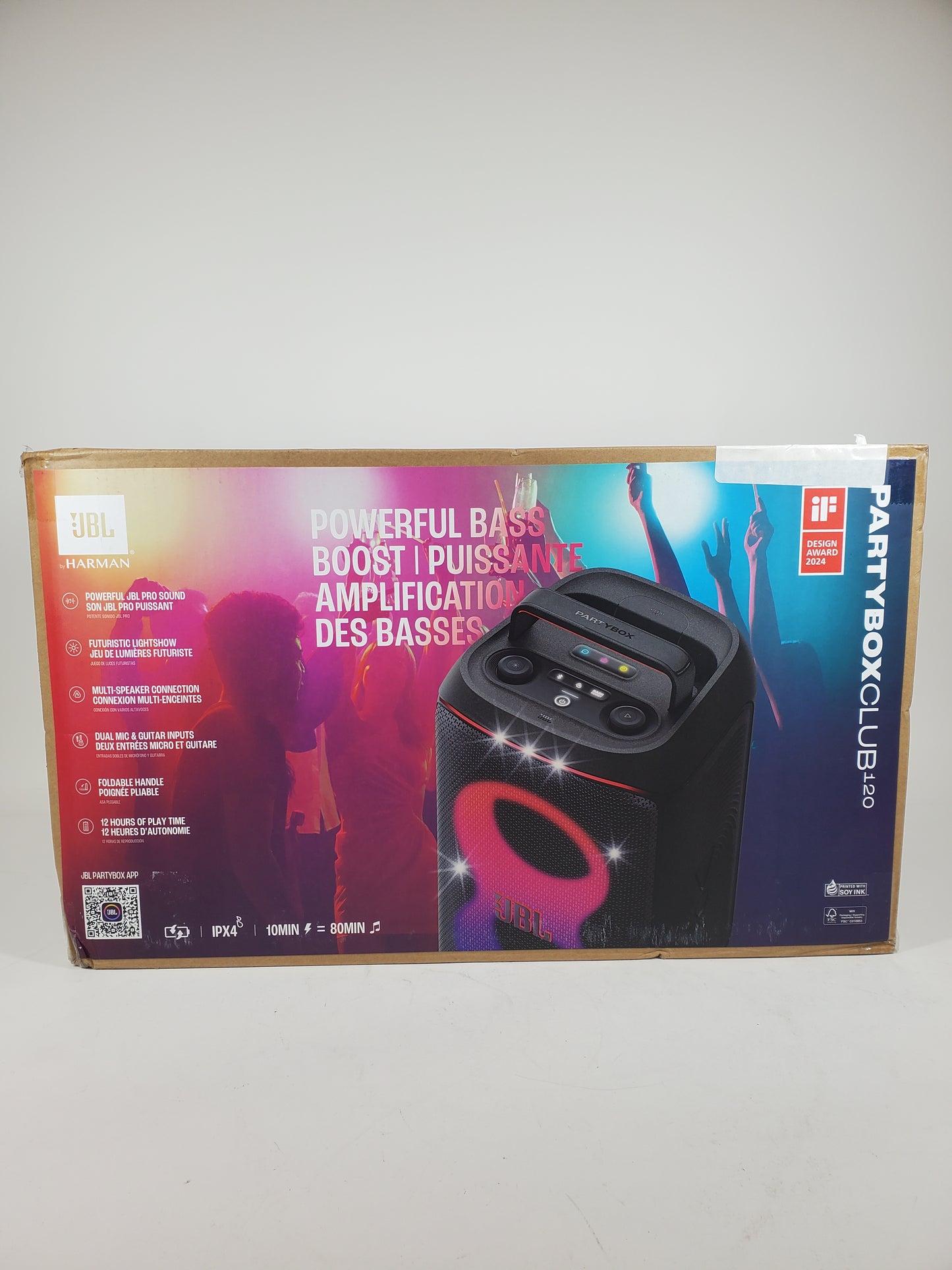 New JBL PartyBox 120 Portable Bluetooth Party Speaker Black CLUB120