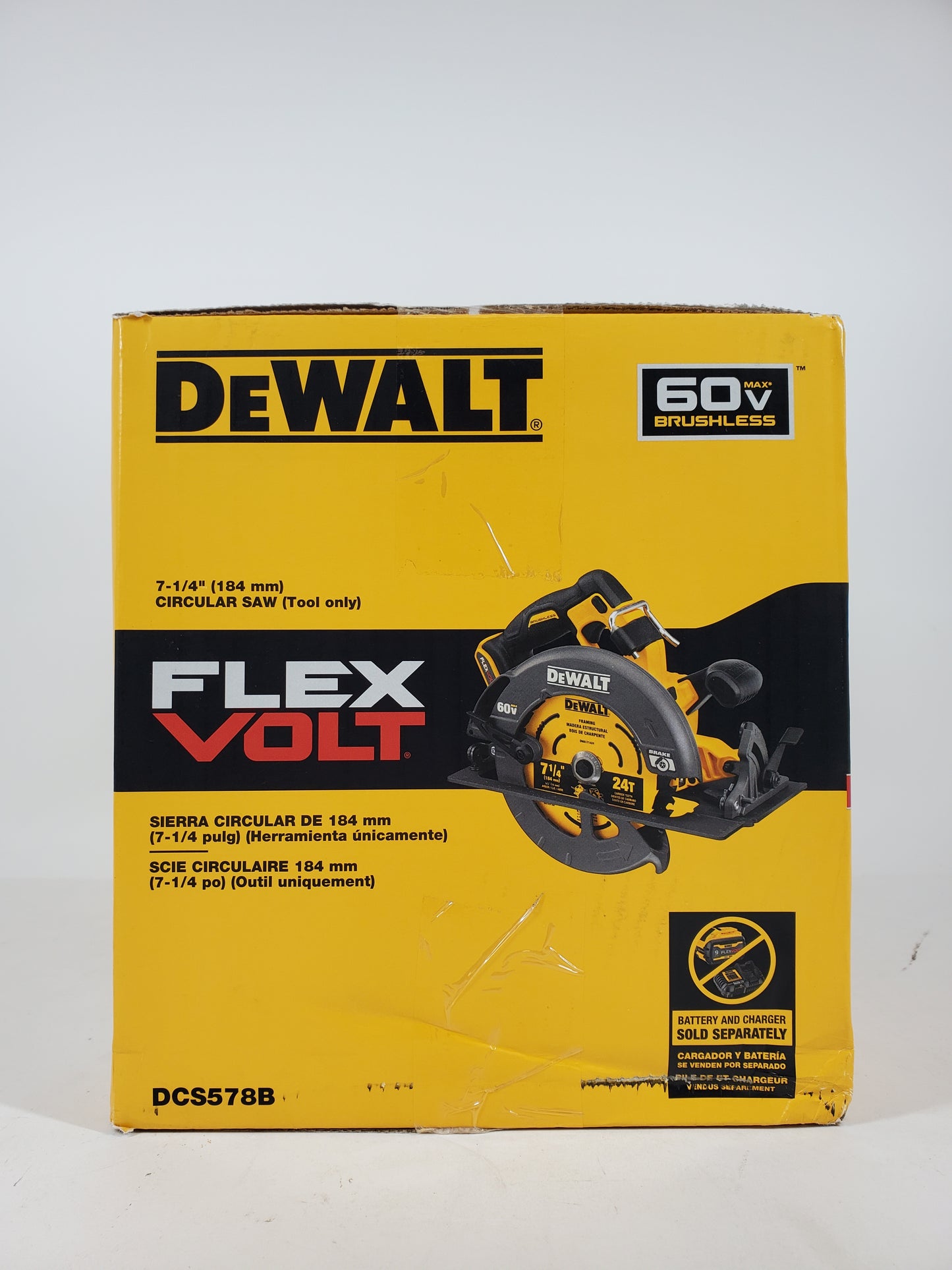 New DeWalt DCS578B 20V/60V Max 7-1/4 CIRCULAR SAW TOOL ONLY