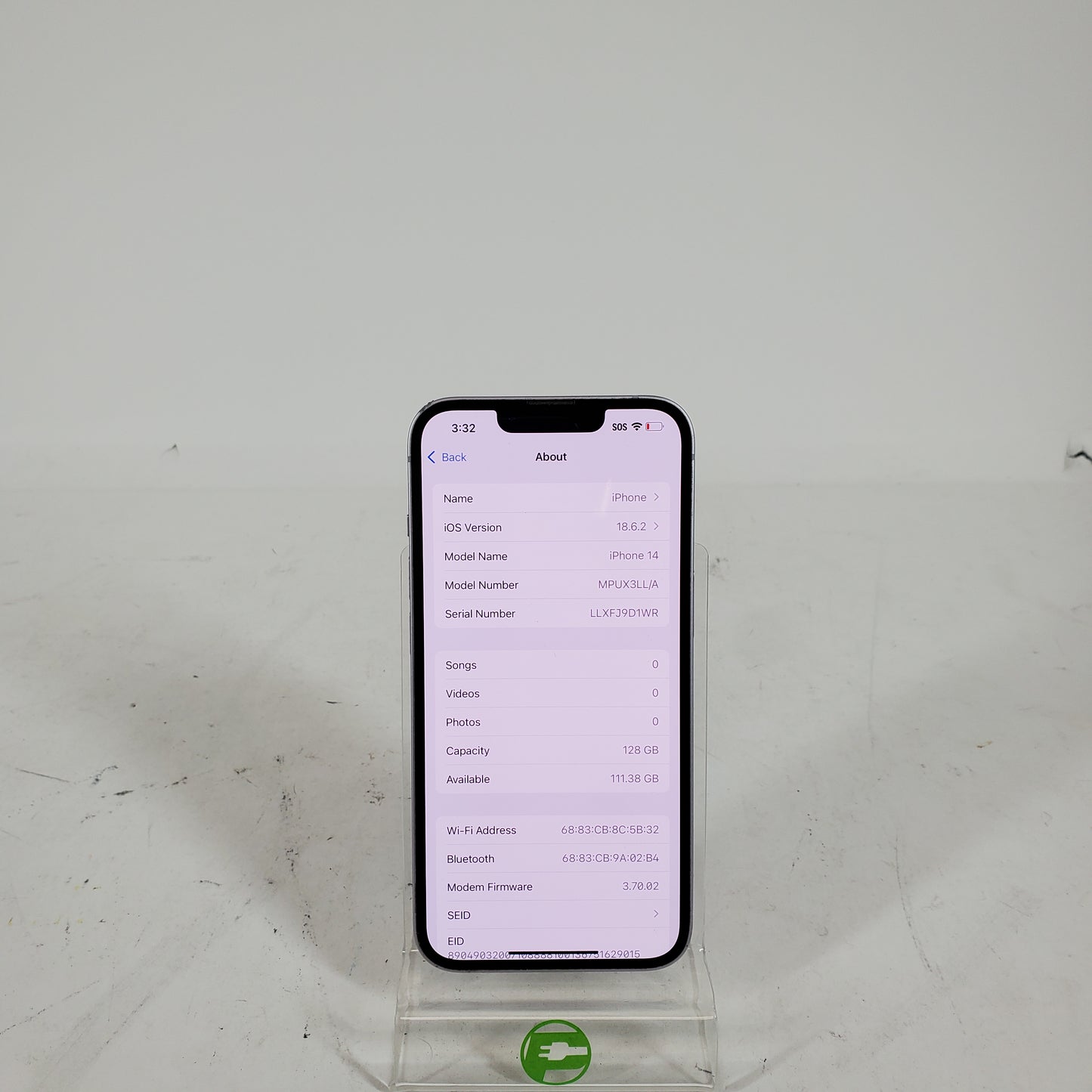 Unlocked Apple iPhone 14 128GB Purple MPUX3LL/A