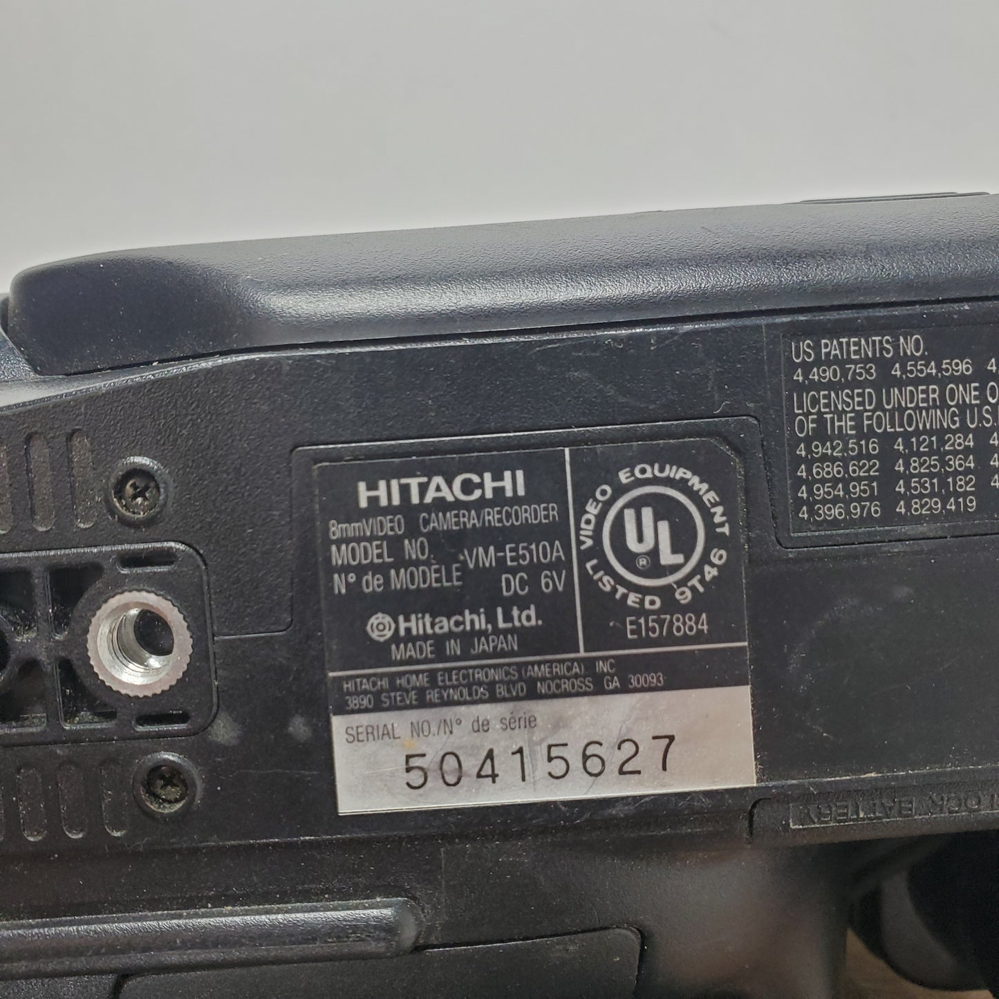 Hitachi VM-E510A 8mm Camera/Recorder