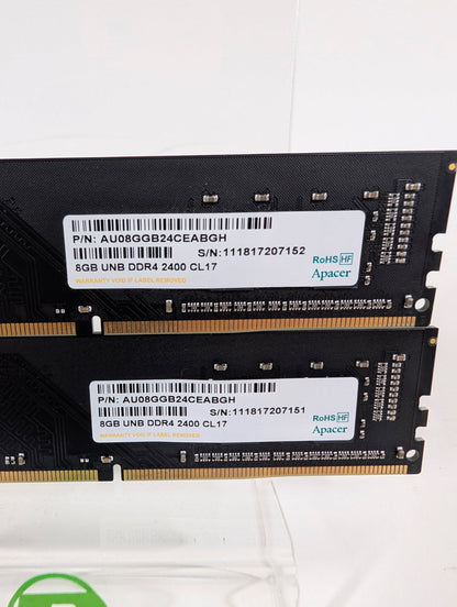 Apacer DESKTOP MODULE 16GB (2x8GB) RAM DDR4 2400MHz AU08GGB24CEABGH