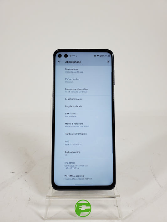 Verizon Motorola One 5g UW 128GB 11 Purple ONE 5G