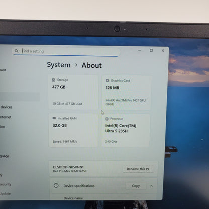 Dell Pro Max MC14250 Intel core ultra 5 235h 32GB RAM 500GB