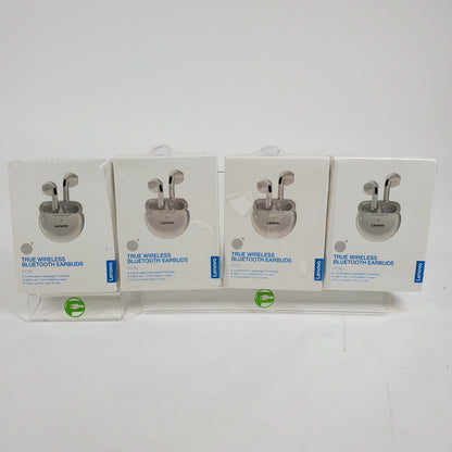 New Lenovo HT38 In-Ear True Wireless Bluetooth Earbuds White LOT OF 4