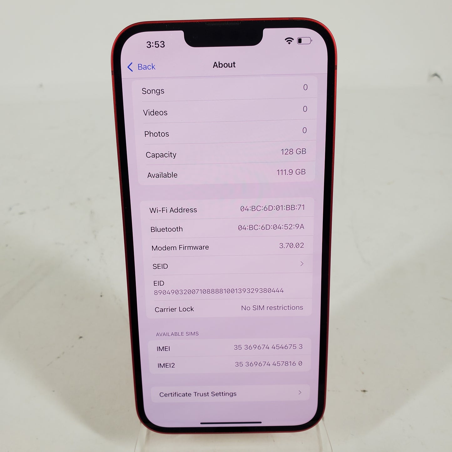 Unlocked Apple iPhone 14 Plus 128GB Red MQ3V3LL/A
