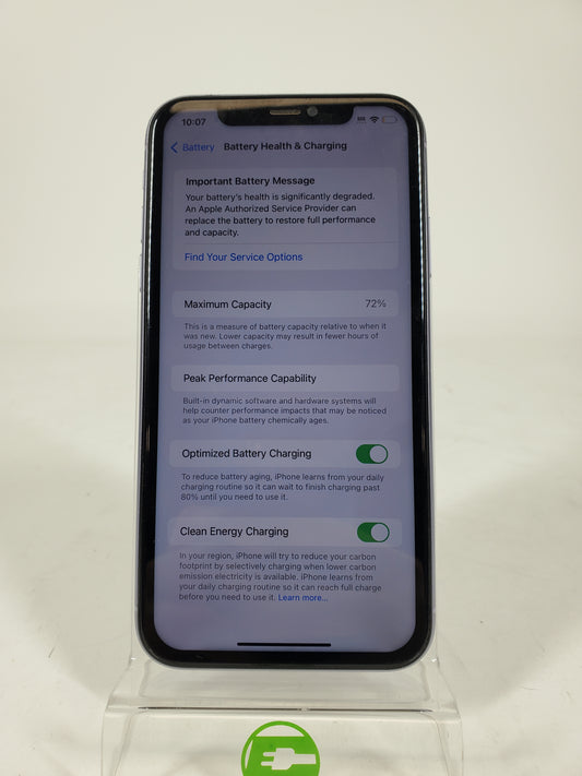 Broken Unlocked Apple iPhone 11 64GB With Aftermarket Screen and Bad Battery