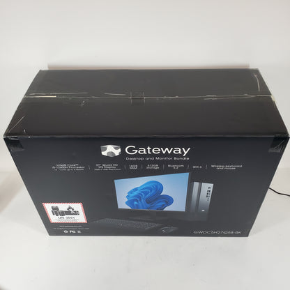 New Gateway Desktop and Monitor GWDC5H27Q58-BK i5-12600h 2.0GHz 16GB 512GB SSD