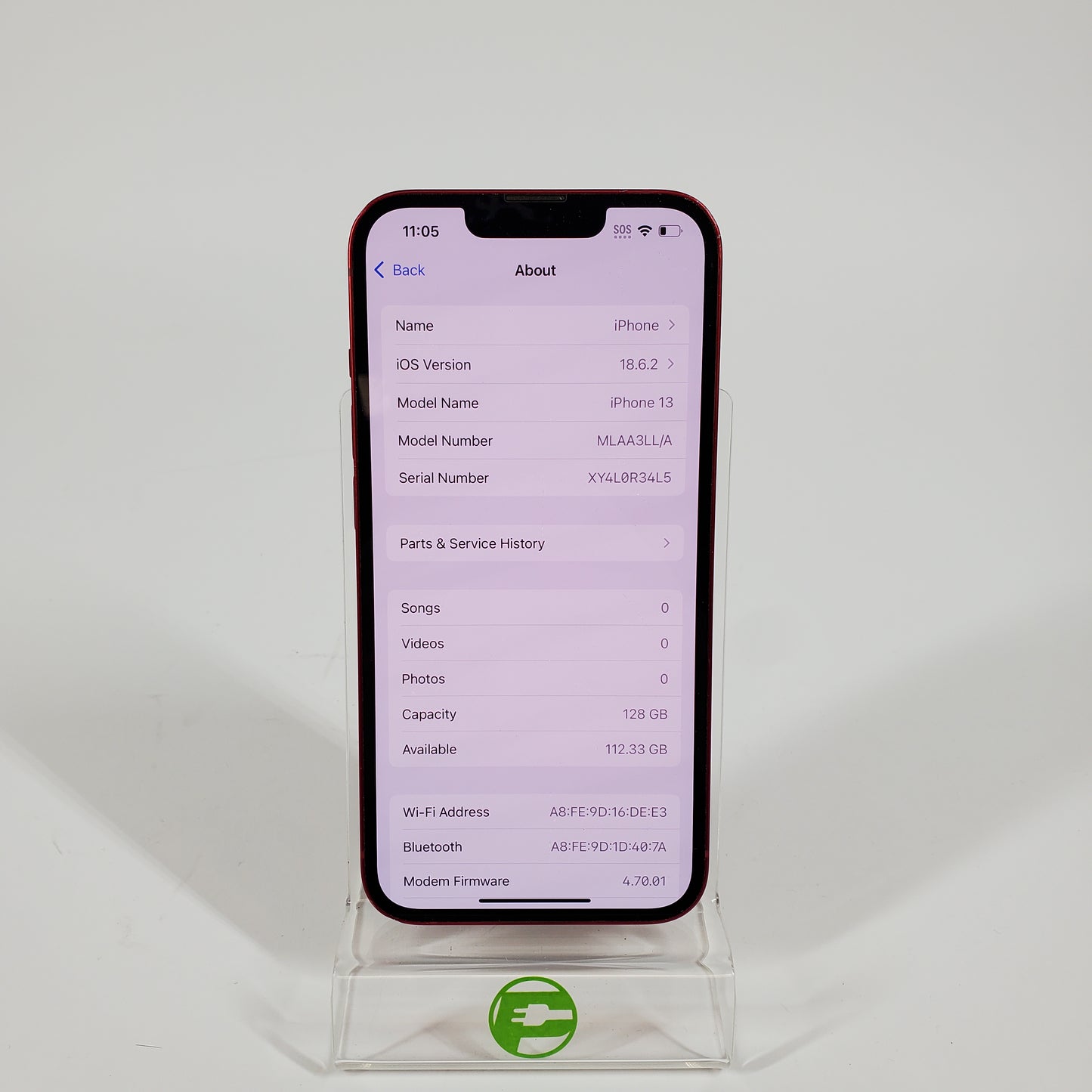 Broken Unlocked Apple iPhone 13 128GB 18.6.2 MLAA3LL/A Cracked and Battery