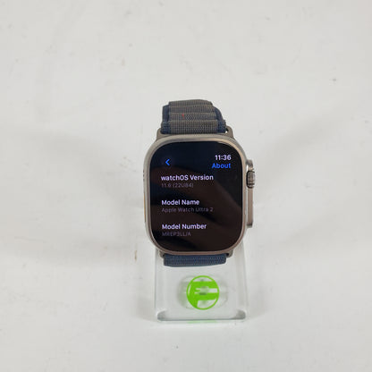 Unlocked Apple Watch Ultra 2 49MM Blue Titanium Blue Alpine Loop