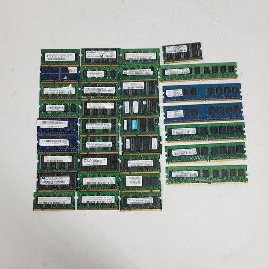 LOT OF 34 DDR2 MEMORY LAPTOP AND DESKTOP RAM