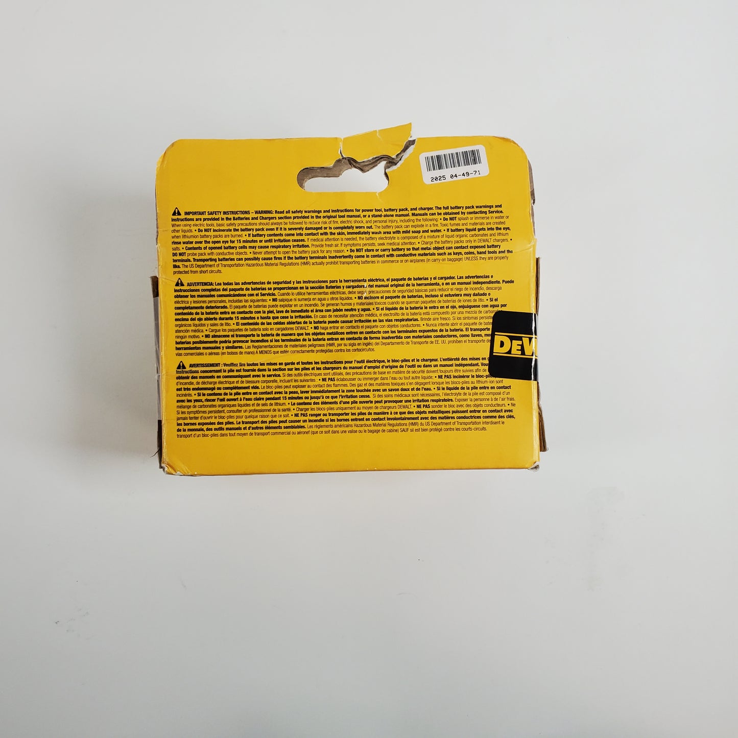 Dewalt XR Powerpack Power Tool Battery DCB2104