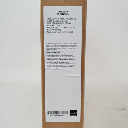 HP Laptop 15-FD0215DX 15.6" i5-1334U 1.3GHz 16GB RAM 512GB SSD