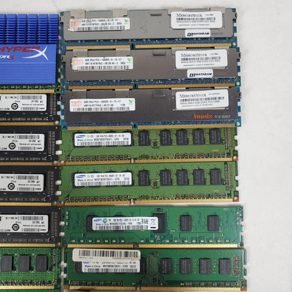 Lot of 23 DDR3 RAM Sticks DDR3 Mixed Speeds and Capacities