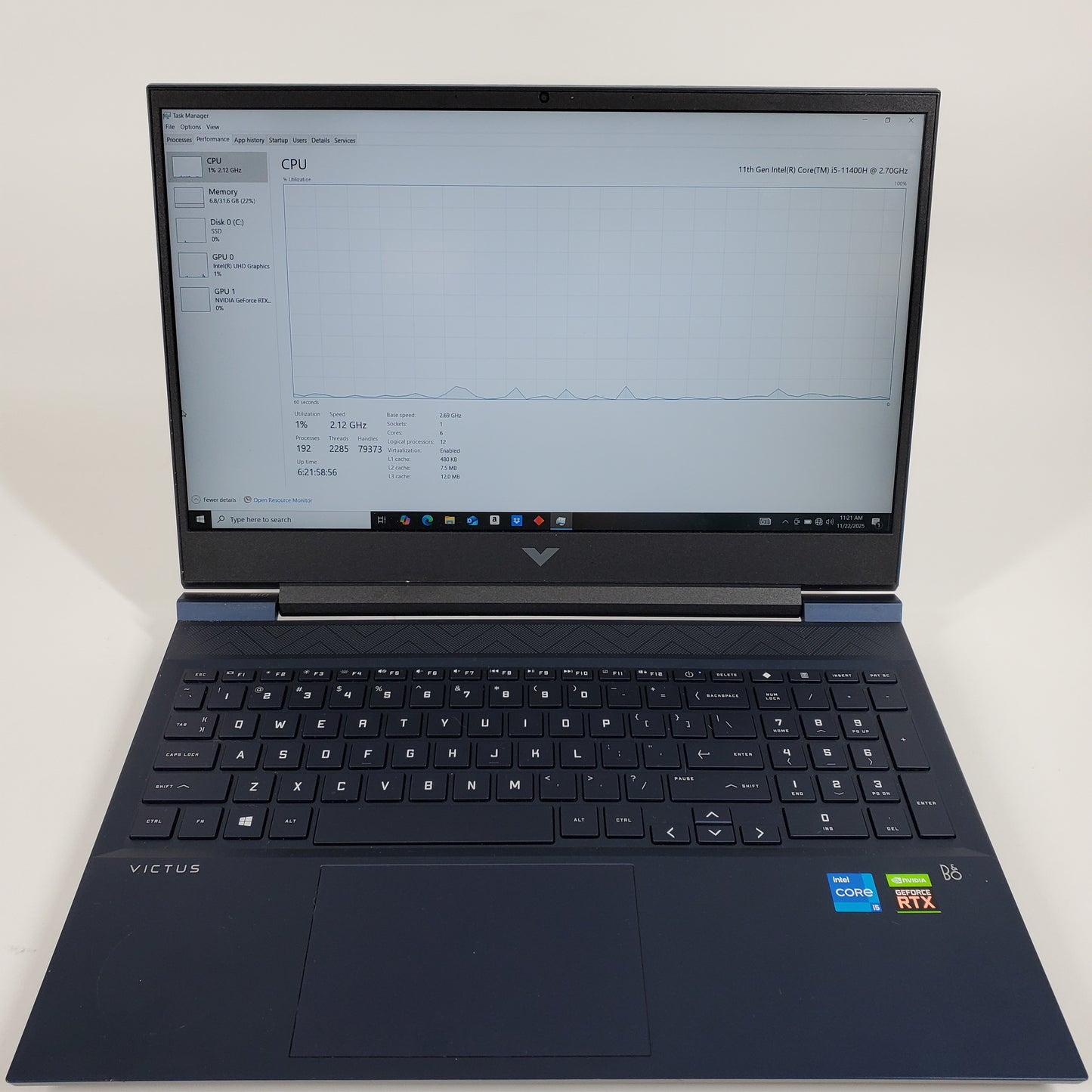 HP Victus 16-D0013DX 16.1 i5-11400H 2.7GHz 16GB RAM 256GB SSD GeForce RTX 3050