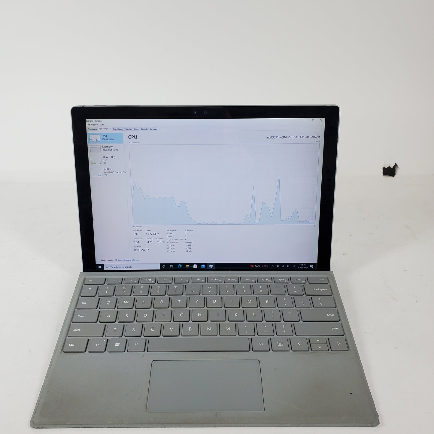 Microsoft Surface Pro 4 1724 12.3" i5 6300u 2.4GHz 4GB RAM 128GB SSD