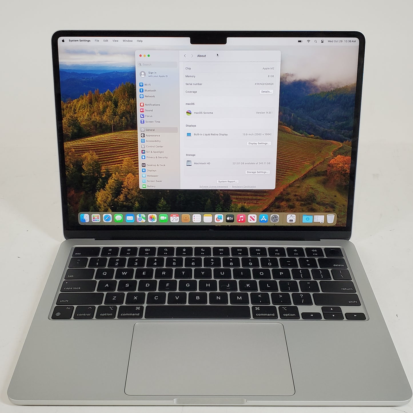 2022 Apple MacBook Air 13.6" M2 8C GPU 3.5GHz 8GB RAM 256GB SSD A2681