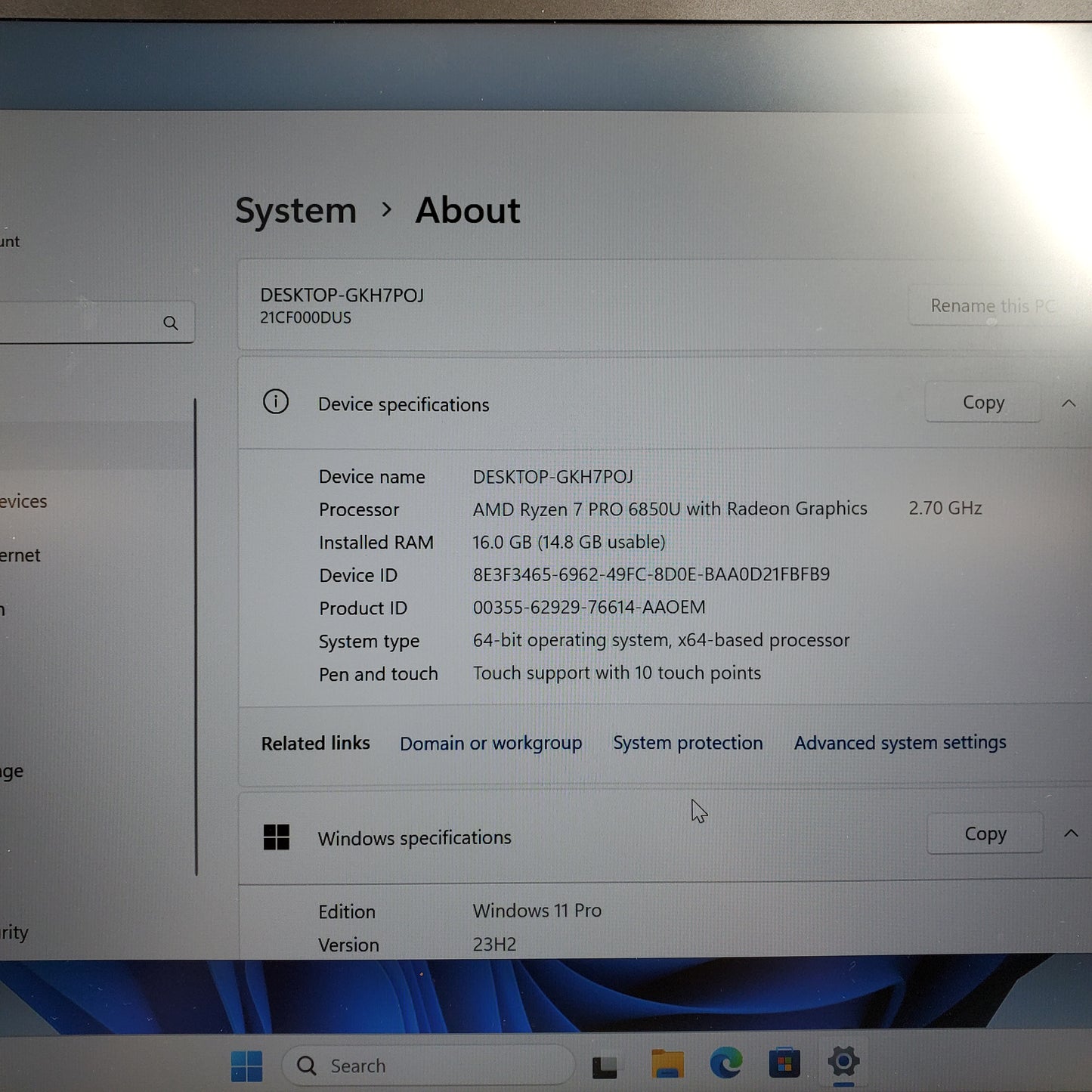 Lenovo ThinkPad E14 Gen 3 14" Ryzen 7 Pro 6850U 2.7 GHz 16GB RAM 512GB SSD