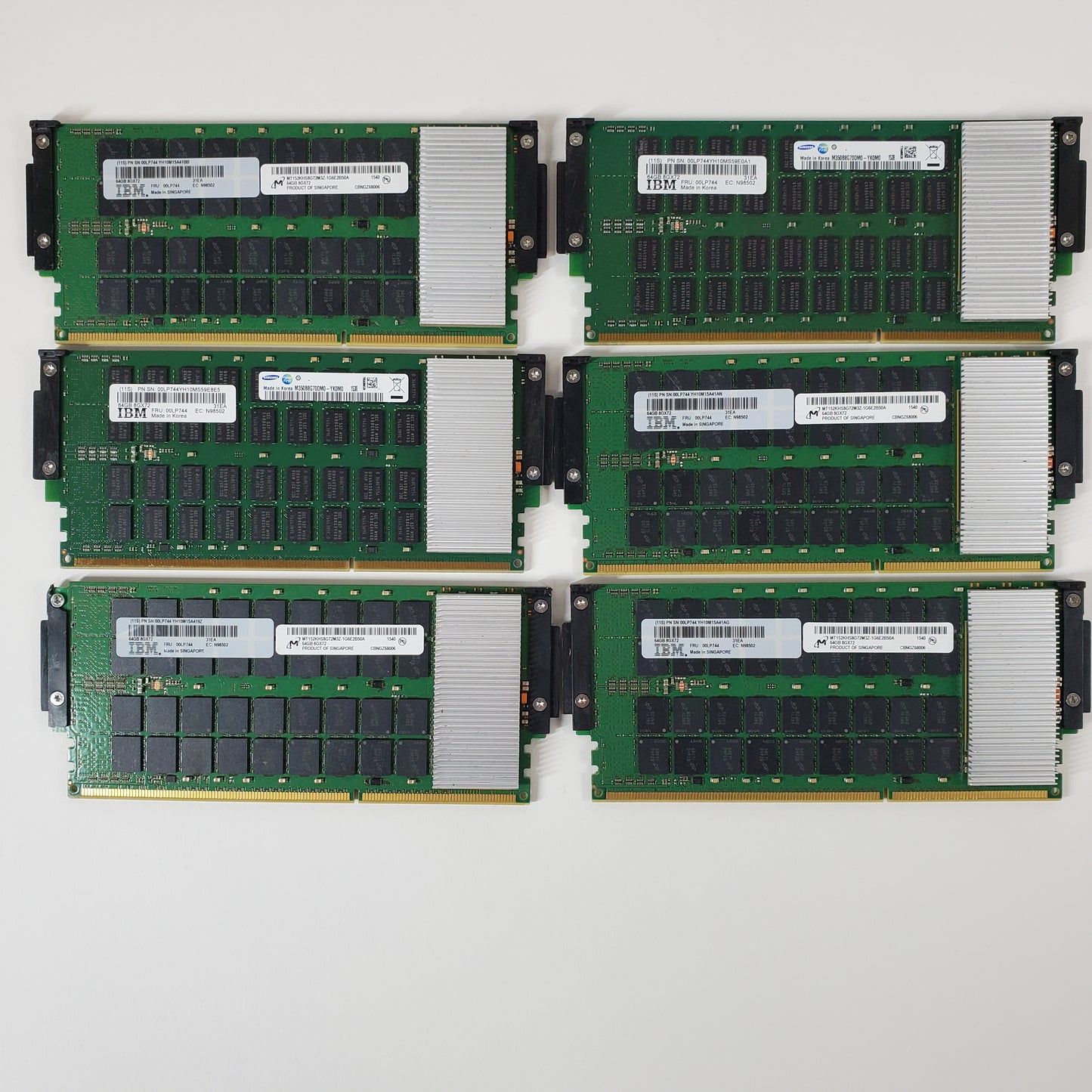 LOT OF 5 IBM 64GB 8GX72 SERVER RAM 31EA