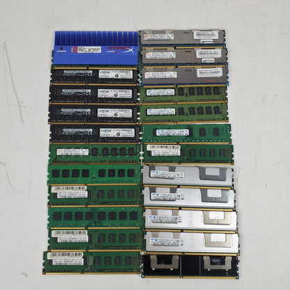 Lot of 23 DDR3 RAM Sticks DDR3 Mixed Speeds and Capacities