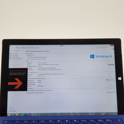 BROKEN Microsoft Surface Pro 3 1631 12" i3-4020Y 1.5GHz 4GB RAM 64GB SSD READ