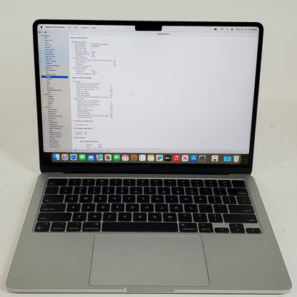 2022 Apple MacBook Air 13.6" M2 8C GPU 3.5GHz 8GB RAM 256GB SSD A2681