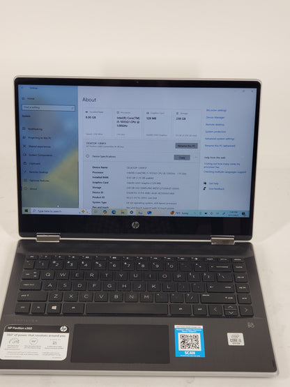 HP Pavilion x360 14-DH2051WM 14" i5-1035G1 1.19GHz 8GB RAM 256GB SSD