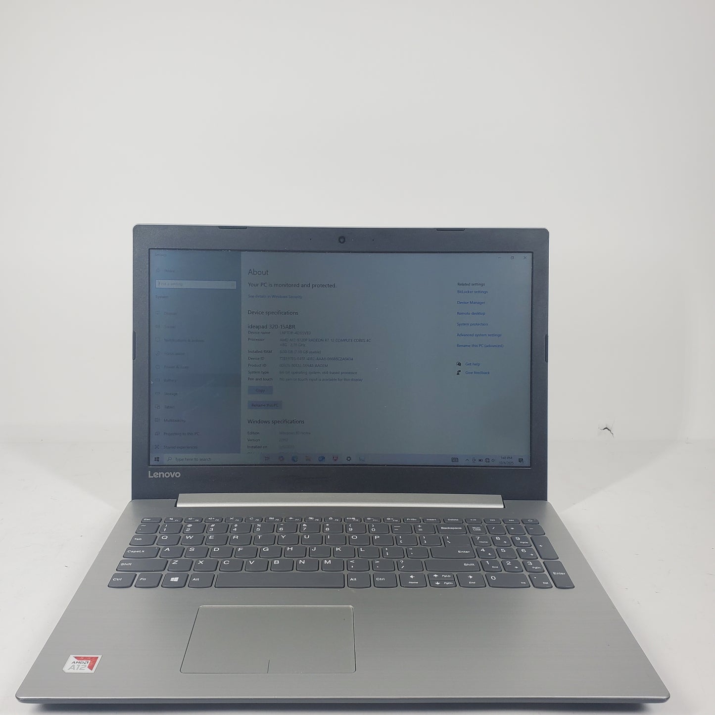 Lenovo IdeaPad 15-ABR 15.6" A12-9720P 2.7GHz 8GB RAM 1TB HDD