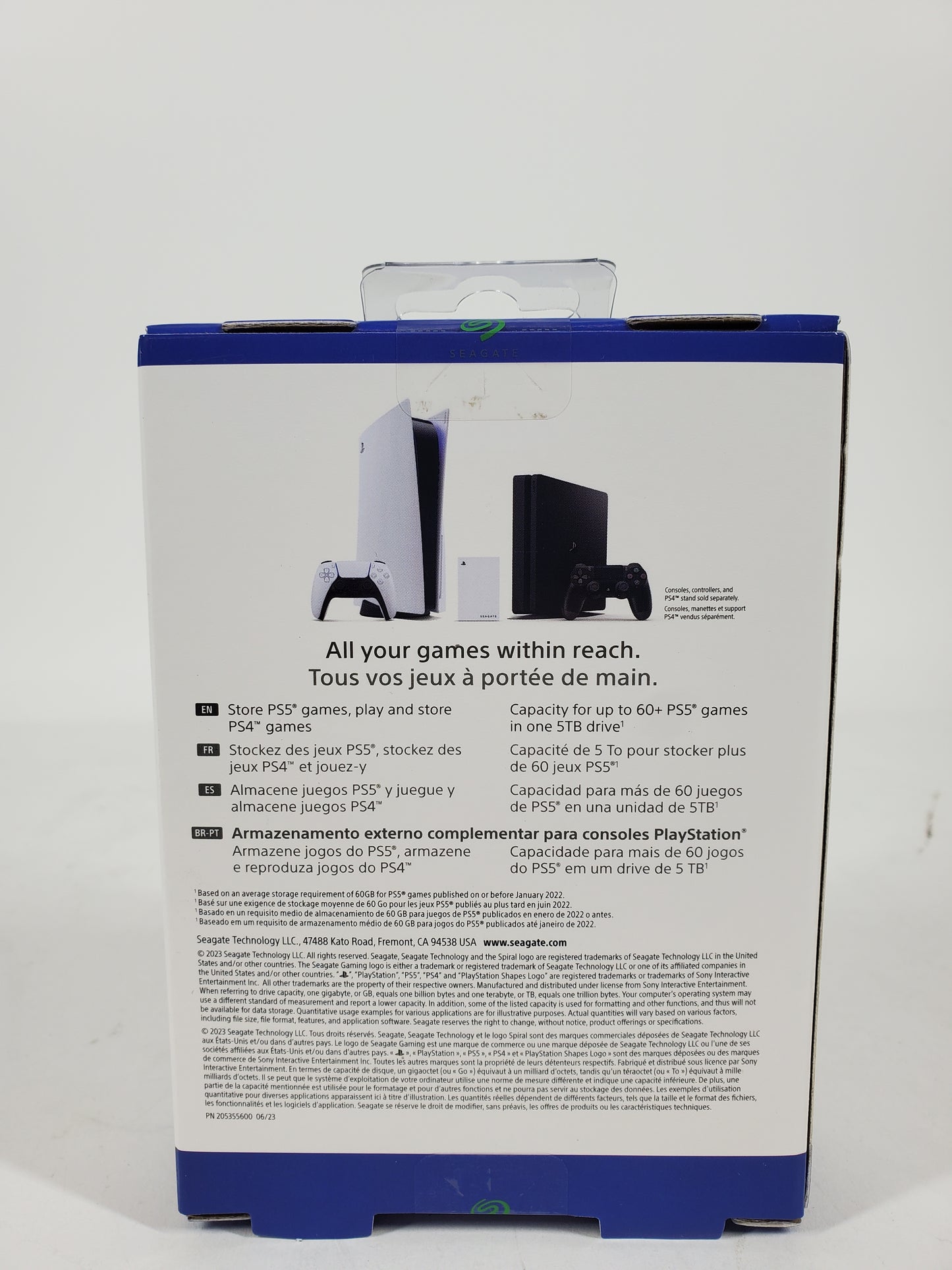 New Seagate Portable High Performance Game Drive 5TB USB-B to USB-A HDD SRD0LG0