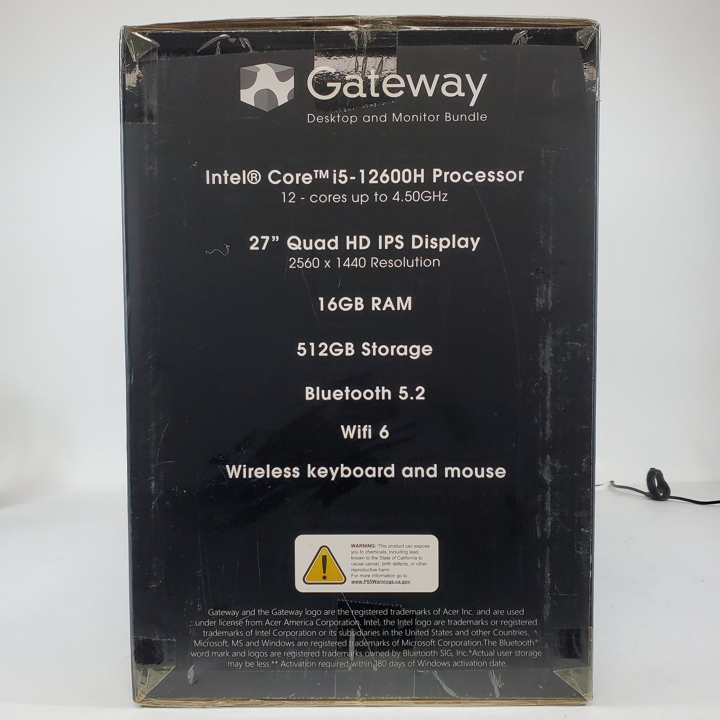 New Gateway Desktop and Monitor GWDC5H27Q58-BK i5-12600h 2.0GHz 16GB 512GB SSD