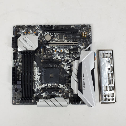 Broken ASRock B450M STEEL LEGEND AM4 ATX PARTS ONLY