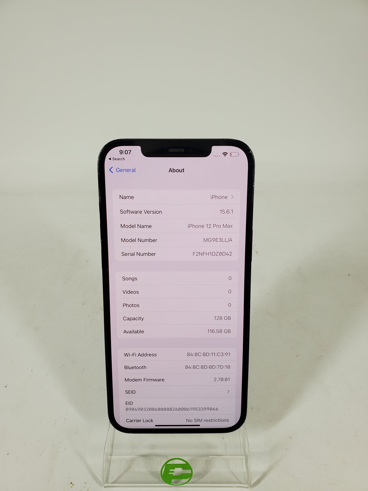 Unlocked Apple iPhone 12 Pro Max 128GB 15.6.1 BLUE MG9E3LL/A