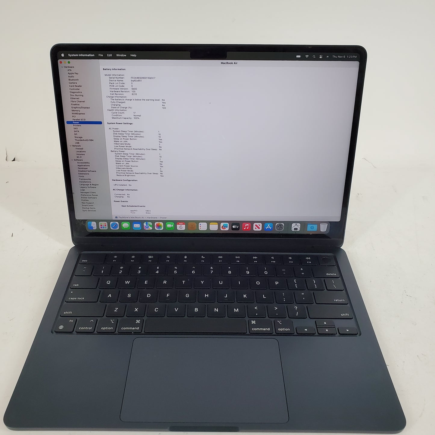 2024 Apple MacBook Air 13.6" M3 8C GPU 4.0GHz 16GB RAM 512GB SSD A3113