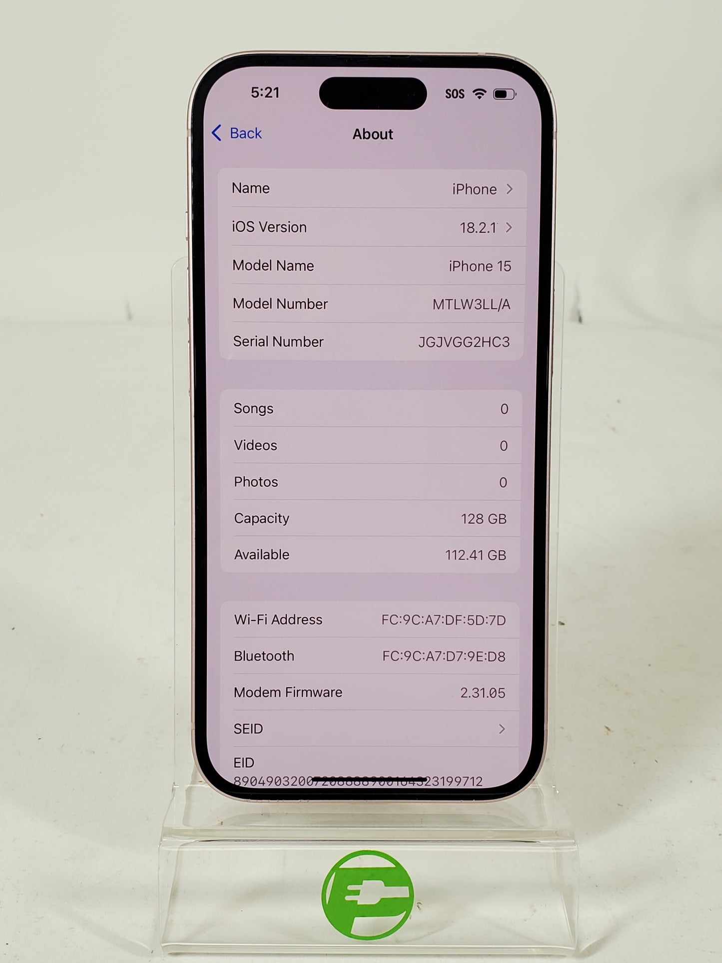 Unlocked Apple iPhone 15 128GB Pink MTLW3LL/A