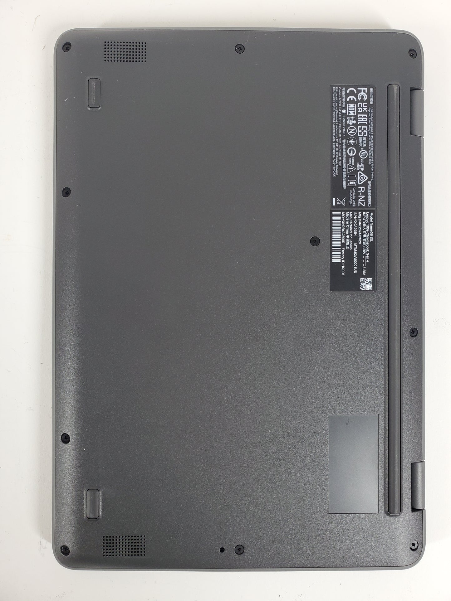 Lenovo Chromebook 100E GEN 4 11.6 Kompanio 520 2.0GHz 4GB RAM 32GB SSD