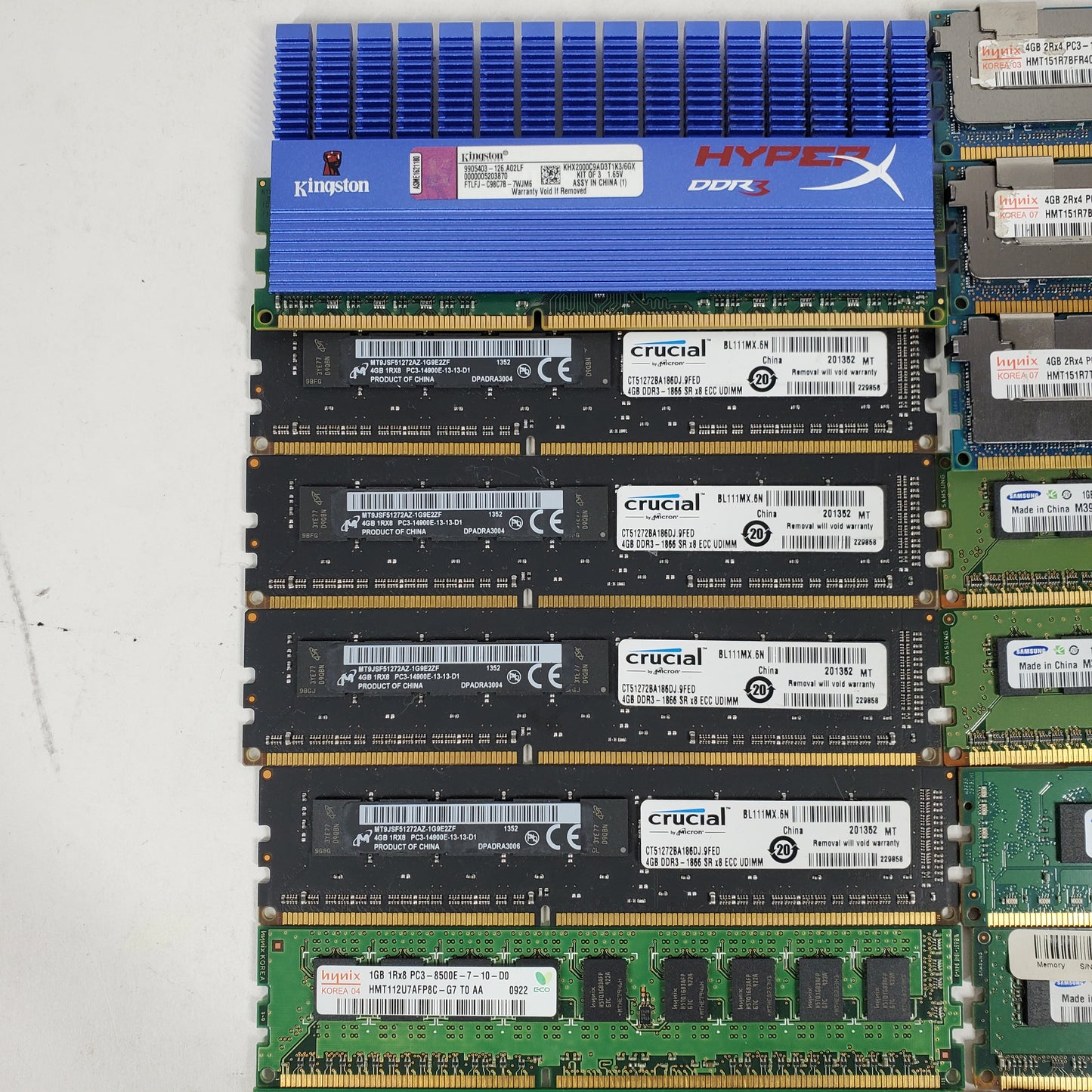Lot of 23 DDR3 RAM Sticks DDR3 Mixed Speeds and Capacities