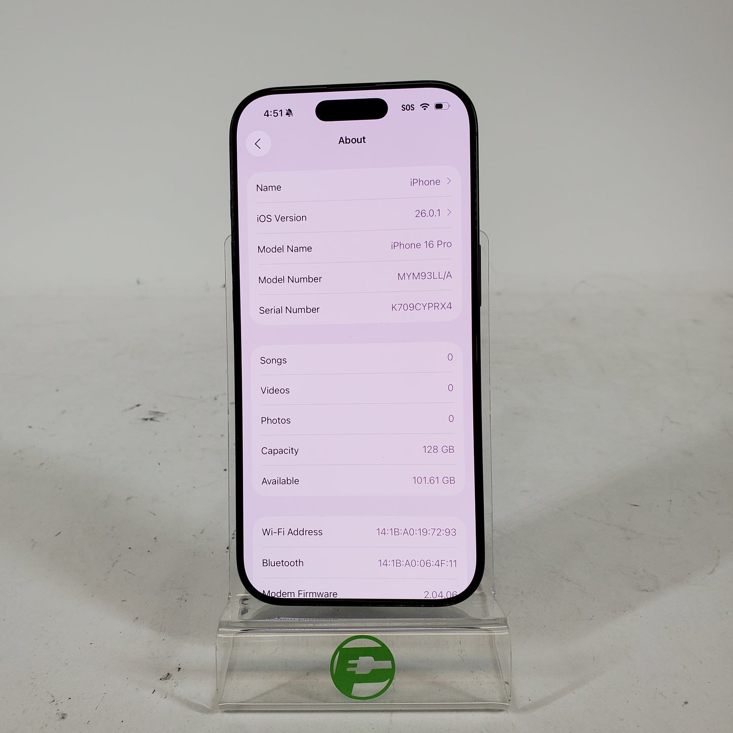 Unlocked Apple iPhone 16 Pro 128GB Black MYM93LL/A